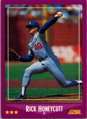1988 Score Rick Honeycutt Oakland Athletics #87 - Image 1 of 2