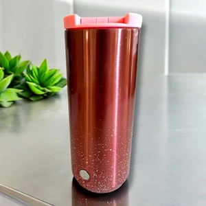 Starbucks Coffee 2019 Rose Gold White Splatter 12 OZ Hot Tumbler Travel Mug - Picture 1 of 8