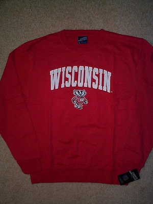 ($55) Толстовка Wisconsin Badgers NCAA Jersey Crew взрослая мужская/мужская (XXL-2XL) - Изображение 1 из 4