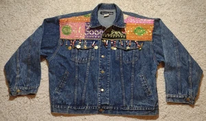 Vintage Whittail & Shon Embroidered Embellished Denim Jacket Women's Large - Picture 1 of 9