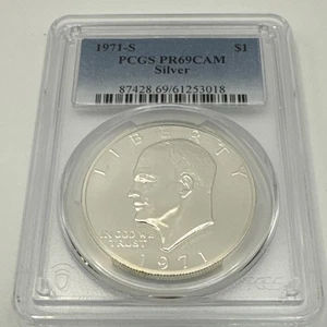 Dólar de plata Eisenhower 1971 cámara PR69 - Imagen 1 de 2