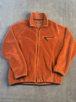 Vintage 90s LL Bean Deep Pile Sherpa Fleece Full Zip Jacket Sweatshirt USA Men L - Image 1 of 4