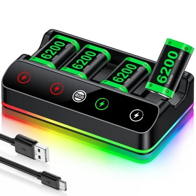 ESYWEN 4 Stück 6200mWh NI-MH Akku für Xbox One X/S&Elite Xbox Series X/S Controller