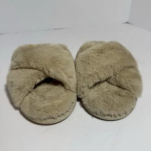 RACHEL ROY Mujer Espuma con Memoria Suave Imitación Piel Bronceada Entrecruzada Tobogán Talla 5-6 - Imagen 1 de 5