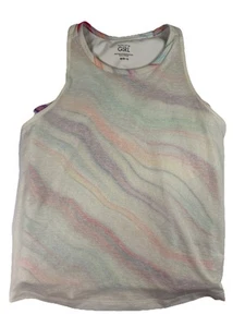 Athleta Girl Perfect Pair Tank Camisole Lightweight Top White Tie Dye M 8-10 - Picture 1 of 7