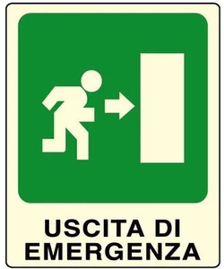 CARTELLO SEGNALETICA Uscita d'emergenza a destra luminescente - Imagen 1 de 1