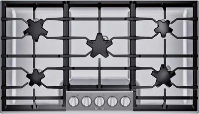 Thermador 36" Patented 5 Star Burner's QuickClean Stainless Cooktop SGSP365TS - Image 1 of 4