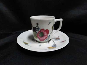 Raynaud Ceralene Anemones, Multicolored Flowers: Demitasse Cup & Saucer Set - Picture 1 of 12