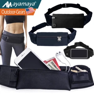 Waterproof Sport Runner Waist Bum Bag Running Jogging Belt Pouch Zip Fanny Pack - Picture 1 of 21