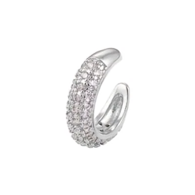 Ear Cuff mit Strass – Funkelnder Ohrclip ohne Loch,  Silber & Gold, viele Farbe - Bild 1 von 4