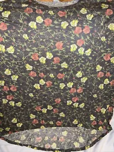 NWT Women Lularoe Plus Irma 2X/XXL 22/24 20 Gray Yellow Red Blush Roses 🌹 Shirt - Picture 1 of 12