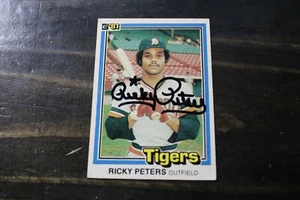 RICKY PETERS  DETROIT TIGERS AUTOGRAPHED CARD - Picture 1 of 1
