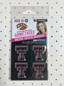 0027 Texas Tech University  - 4 Glitter Tattoos - Picture 1 of 1