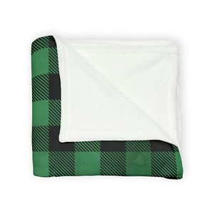Christmas Plaid Blanket, Green/Black Holiday Throw, Soft Polyester Bed Cover - Picture 1 of 15