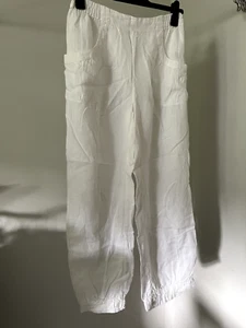 Damen Sommerhose L Deerberg hochwertig Leinen weiß - Bild 1 von 8