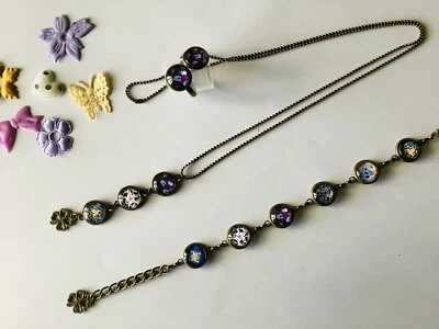 💎Schmuckset-Kette-Armband-Ring-Cabochon-Handgefertigt💎 - Bild 1 von 4