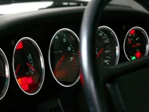 POUR PORSCHE 911 / 964 / 993 CERCLAGES DE COMPTEURS CHROMES ANNEAUX ALUMINIUM - Picture 1 of 16