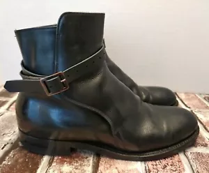 Vintage Stivali Dehner Dehners da uomo neri con cinturino in pelle 9 D poliziotto soldato moto - Foto 1 di 15