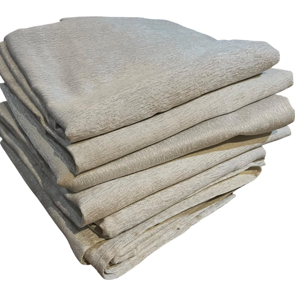 Paneles de cortina Waterford de lino fino metálicos plateados 50" X 96" algodón/poliéster Foto 1 de 4