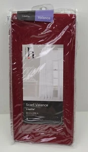 JC Penney Lisette transparenter Schal Fenster Volant weinrot rot 93677 NEU 60 x 216 Poly  - Bild 1 von 5