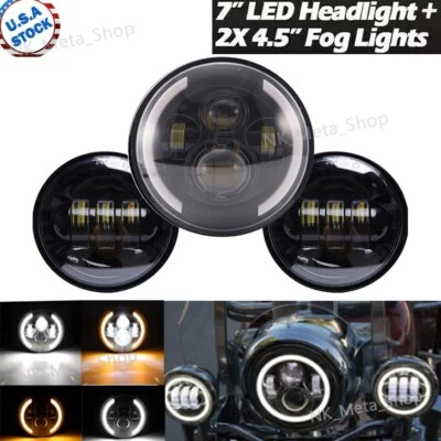 Faro LED de 7" para Harley-Davidson Electra Glide Classic + luces de paso de 4,5" Foto 1 de 4