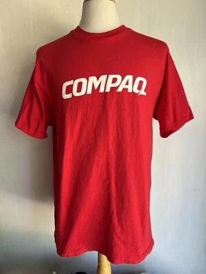 COMPAQ COMPUTERS Official Men's Vintage 90s Y2K Technology Promo T-Shirt Sz XL - Image 1 of 4