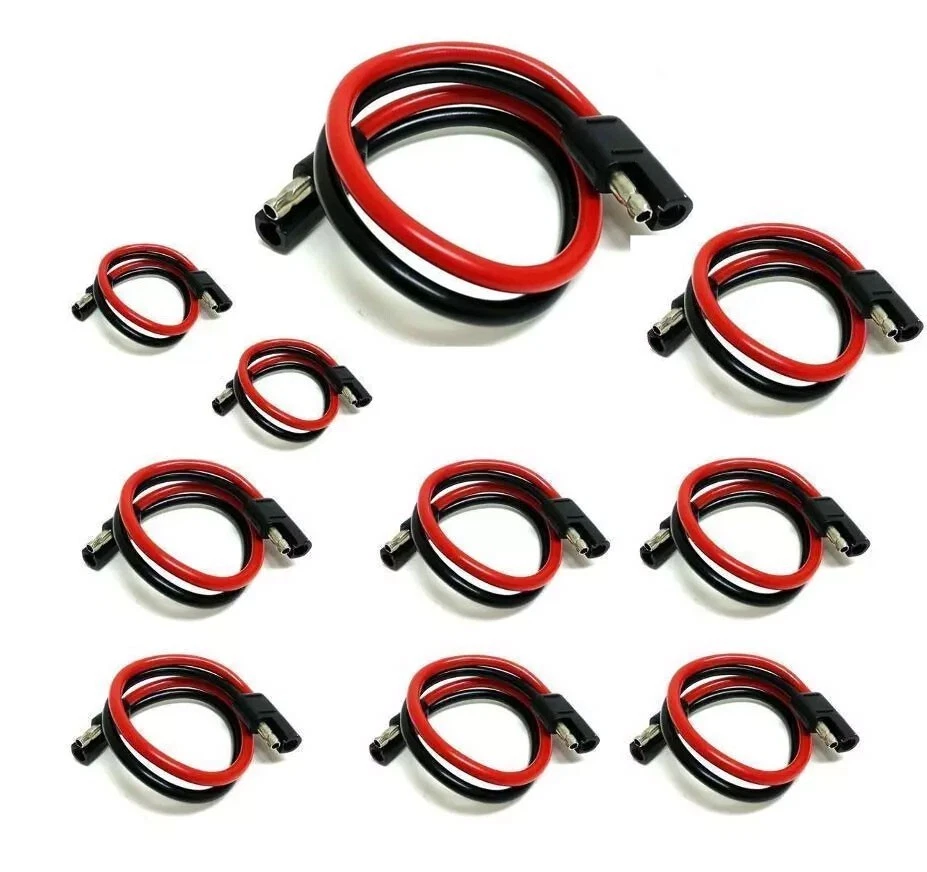 10 Pack 10 Gauge 12" Inch Quick Disconnect Connect 2 Pin Polarized Wire Harness - Image 1 of 4