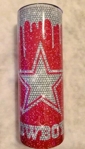 20oz. Stainless Steel Tumbler Dallas Cowboys Pink Glitter - Picture 1 of 2