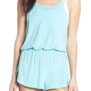 Mameluco Something azul marino sin mangas cintura elástica correas ajustables mediano - Imagen 1 de 12