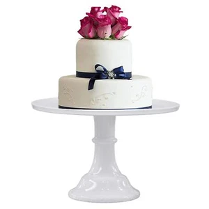 Round Cake Stand White 11" Melamine Cake Display Stand Dessert Cupcake Displa... - Picture 1 of 6