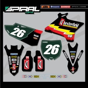 Kit Gráficos MX Personalizados Yamaha YZ 125 250 Chesterfield Retro 2020 2021 2022 - Imagen 1 de 5
