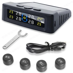 Wireless Tire Pressure Monitoring System - USB Charging Solar Powered TPMS - Picture 1 of 9