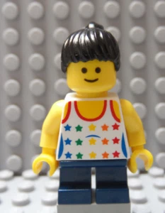 Lego Minifigur weiblich Mädchen schwarz Pferdeschwanz Haar City Stadt Minifiguren Strand Ozean - Bild 1 von 1