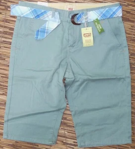 LEVI'S WOMENS MISSES TAB TWILLS STRETCH COTTON SKIMMER SHORTS W/BELT LIST $38 - Picture 1 of 4