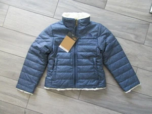 NORTH FACE GIRLS REVERSIBLE MOSSBUD JACKET, BLUE DENIM PRINT, NWT, XXS (5) - Picture 1 of 3