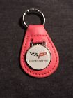 CHEVROLET CORVETTE RACING FLAGS WINGS LOGO KEYCHAIN KEYRING NEW RED