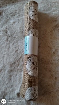 Shore Living SAND DOLLAR 100% JUTE BURLAP cut CRAFT FABRIC 18 x 21" nautical NEW - Image 1 of 2