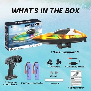 JoyStone RC Boat for Pools and Lakes, 2.4G 15+ MPH Fast Remote Control Boat. - Picture 1 of 6