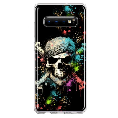 Funda a prueba de golpes para Samsung Galaxy S10 Plus Splash Pirate Skull Cover Foto 1 de 4