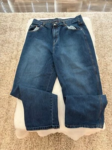 VINTAGE RUSSO JEANS MENS SIZE 40X34 DENIM BLUE BAGGY UNDERGROUND SKATER GRUNGE - Picture 1 of 3