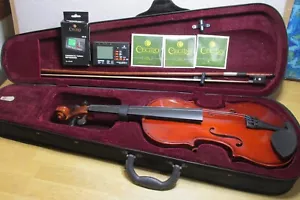 MENDINI by CECILIO VIOLIN w/ BOW, CASE, TUNER & NEW STRINGS - Picture 1 of 11