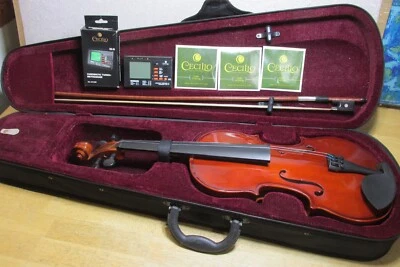 MENDINI by CECILIO VIOLIN w/ BOW, CASE, TUNER & NEW STRINGS - Image 1 of 4