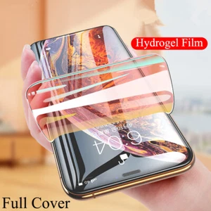 Soft Full Cover Hydrogel Film For iphone 14 13 12 Pro Max 11 X Xs Max XR SE 7 8 - Picture 1 of 12