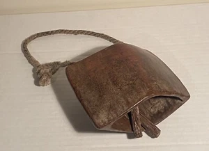 Antique Hand Carved Wood Cow Bell with Wood Clappers On Rope - Hand Crafted - Picture 1 of 9