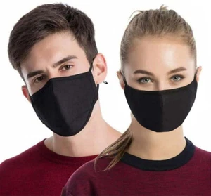 Unisex Gesichtsmaske mit Nasendraht wiederverwendbar waschbar atmungsaktiv verstellbar Ohrschlaufe - Bild 1 von 10