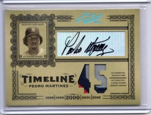 2005 PLAYOFF PRIME CUTS PEDRO MARTINEZ Auto /10 Relic 3-color Worn Jersey SSP