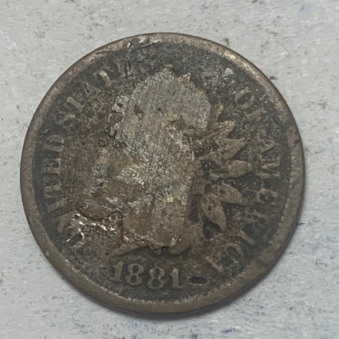🇺🇸 1881 Indian Head Cent Bronze Old Rare Collectible Antique Pretty Tough Date Cover