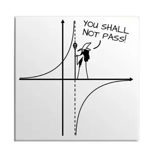 No pasarás divertido chiste matemático geometría gráfico asíntota imán de puerta nevera - Imagen 1 de 2