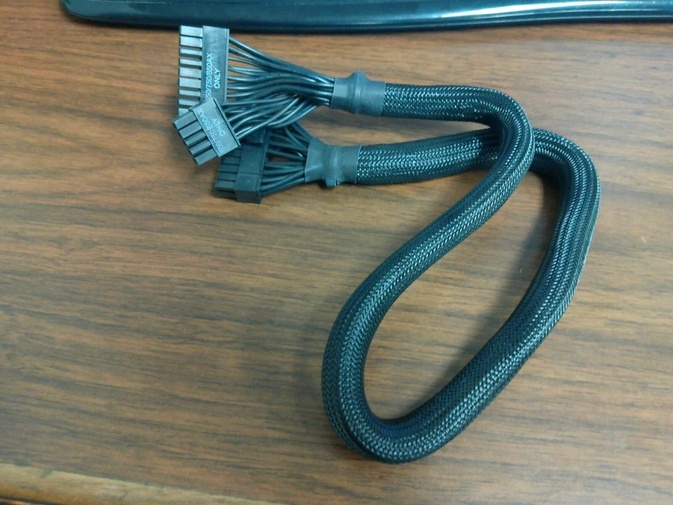 24pin Corsair Cable for AX650 AX750 AX850 or AX860 AX760  Black to 18pin & 10pin - Image 1 of 4