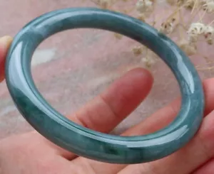 Certified Green Burma Natural 100% A JADE JADEITE Bangle Bracelet 55mm 414721 - Picture 1 of 13